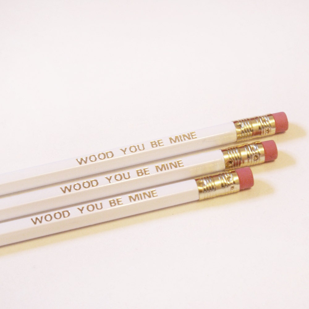 Wood You Be Mine Engraved Pencils