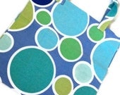 Grocery market fabric shopping BYO bag large blue polka dots washable