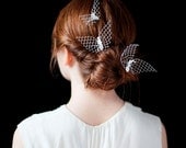 Bridal Hair Accessory with birdcage veil, Butterfly Headpiece, Bridesmaids or Flower girl Hair decorations, Bohemian, Unconventional Bride