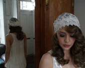 Ivory lace cap,1920s flapper style,Juliet Cap,Great Gatsby wedding headpiece