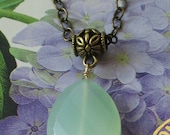Sarah  Sea Green Pendant Necklace