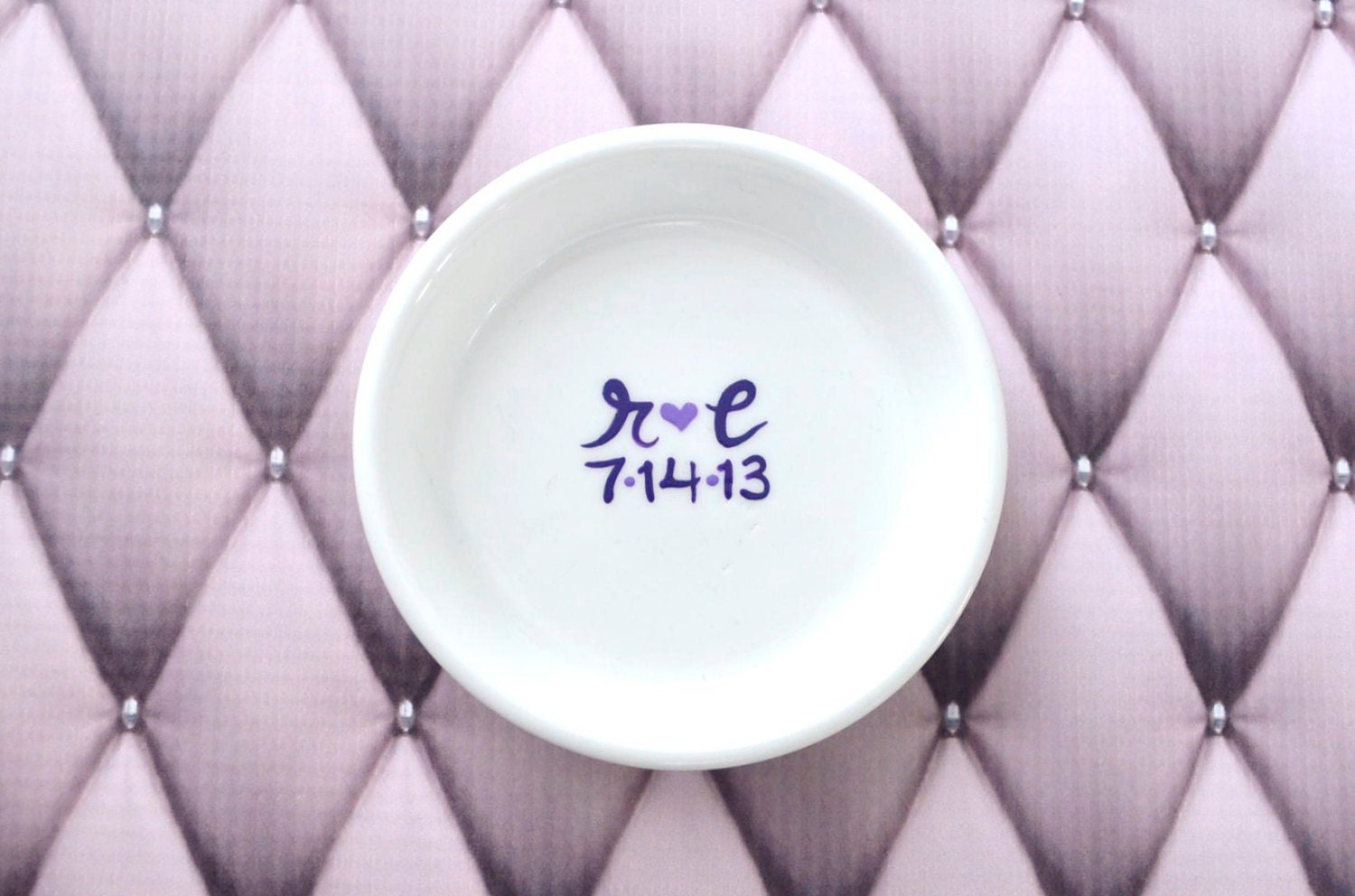Couple's Initials and Wedding Date Engagement Ring Holder