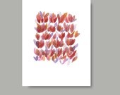 watercolor painting Open Up red purple floral spring petals mother's day gift