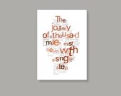 Inspirational art  Zen quote - typographic print - Motivational print wall decor - coral red Graduation gift
