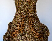 Leopard Cheetah Animal Print - Womens Apron - Double Ruffles - Retro Apron