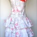 Womens Wedding Print Apron - Cake Cutting Apron - Ruffled Wedding Apron -  Rhinestone Apron