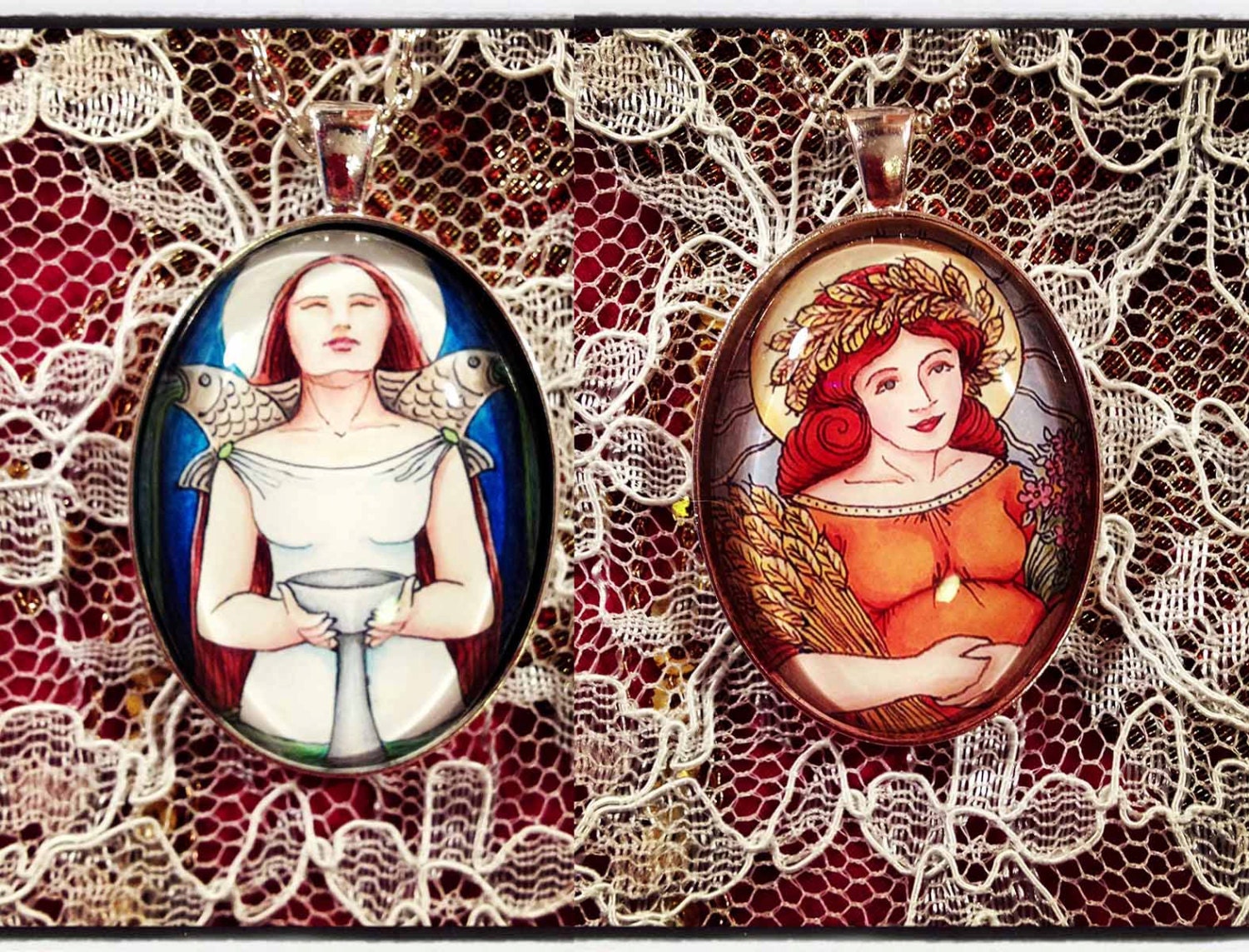 RESERVE for Amy - High Priestess and Empress Pendants