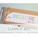 Because I Love You Anniversary Birthday Wedding Engagement Marriage Love Coupon Book . Father's Day Mini Album Card  // Under 15 Gift