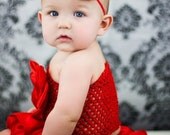Single Red Rose Satin Flower Headband / Perfect Newborn Photo Prop / Baby Shower Gift / 4th of July / Everday Wear