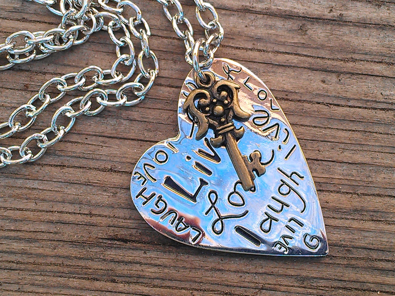 Teen Girl Jewelry Teen Girl Gift Tween Girl Jewelry Tween Girl Gift Live Laugh Love Heart Long Chain Inspirational Necklace Women Jewelry