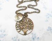 Tree of Life Necklace Mother Gift Family Tree Jewelry, Long Chain, Women Gift