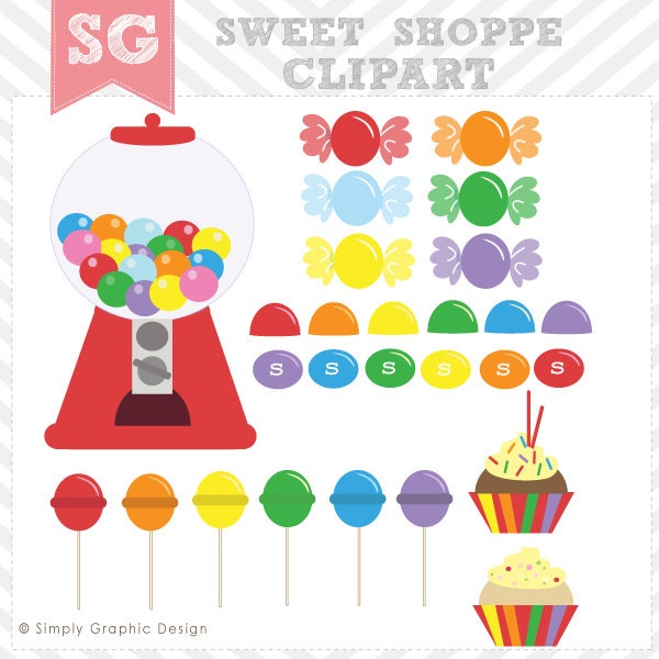Candy and Sweets Shoppe 1 - Digital Clip Art Illustrations for Personal and Commercial Use