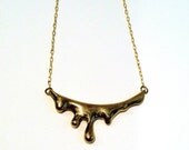Brass Drip Necklace -- Liquid Gold Necklace