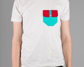 Color Block Pocket T Shirt - Custom Color Mens