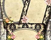 Flowered Journaling Spots Digital Collage Scrapbooking ATC ACEO Backgrounds Vintage Digital Collage Sheet Jewelry Backboards Tags 253