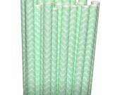Chevron Zigzag Mint Light Green Party Paper Straws - Cake Pop Sticks - Pixie Sticks - Qty 25 Il_170x135