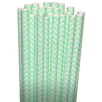 Chevron Zigzag Mint Light Green Party Paper Straws - Cake Pop Sticks - Pixie Sticks - Qty 25 Il_570xn