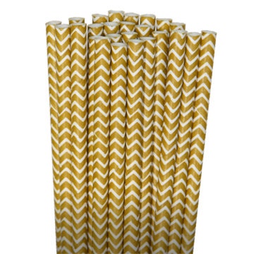 Chevron Zigzag Gold Metallic Party Paper Straws - Cake Pop Sticks - Pixie Sticks - Qty 25 Il_570xn