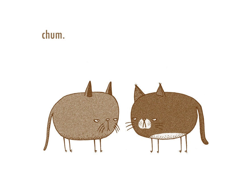 Cat Chum - Blank Greeting Card