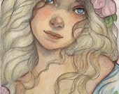 Angel of Love...Original Mixed Media 5"x7" Painting
