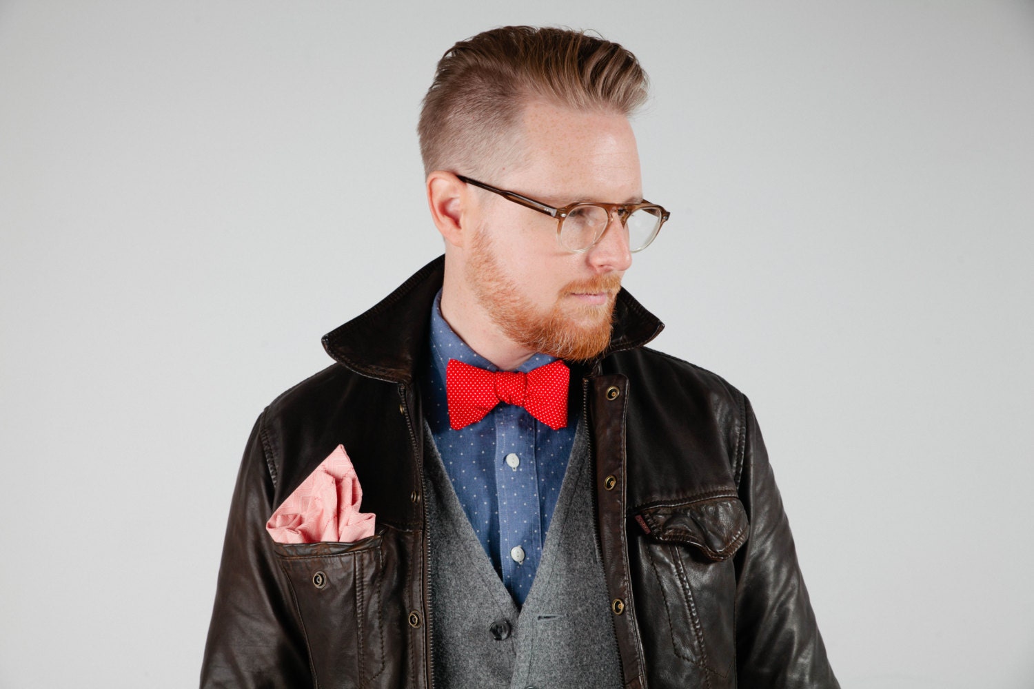 Bow Tie/Bowtie Red & White Polka Dot