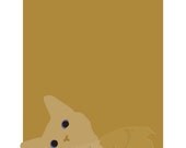 Mustard 8x10 cute kitten print