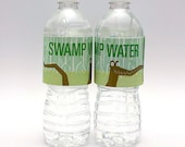Bayou Birthday Party Water Bottle Labels (Green design)  from the DIY Printable Bayou Bash Collection by Spaceships and Laser Beams