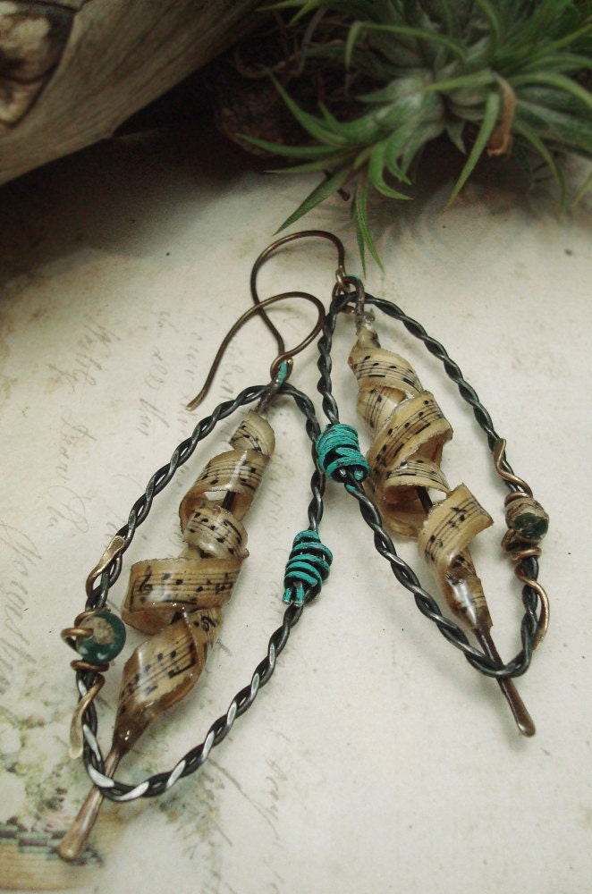 Rhythm n Blues - Mixed Media Earrings