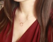 Gold Circle Necklace - KARMA COLLECTION . Gold Karma Necklace. Eternity Necklace. Simple Circle Pendant . SMALL . Little Gold Circle