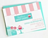 Sweet Shoppe Party Invitations, Vintage Sweet Shoppe