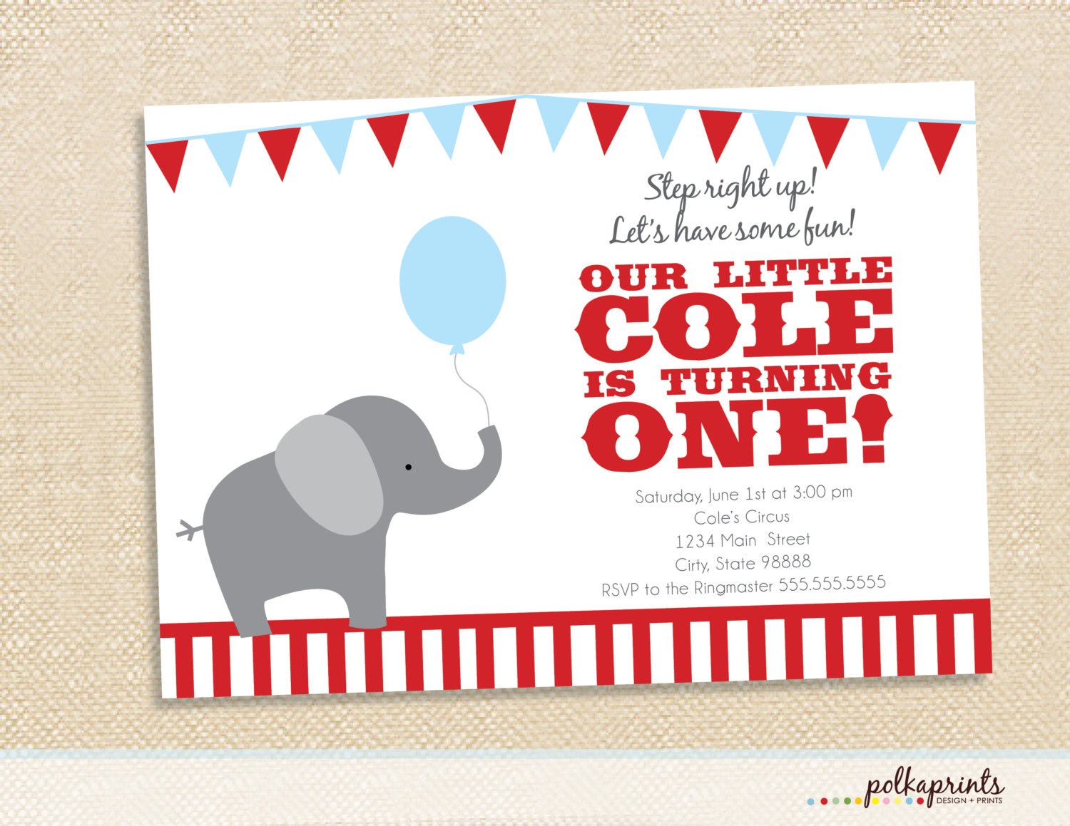 Circus Birthday Invitations set of 15 Il_170x135