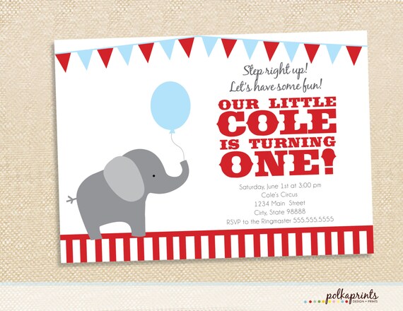 Circus Birthday Invitations set of 12 Il_570xn