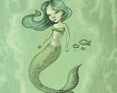 Sweet Little Mermaid Fairy Tale Fantasy Art Print