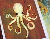 Octopus Print - Cthulhu Art - Tentacle Deep Sea Creature Painting