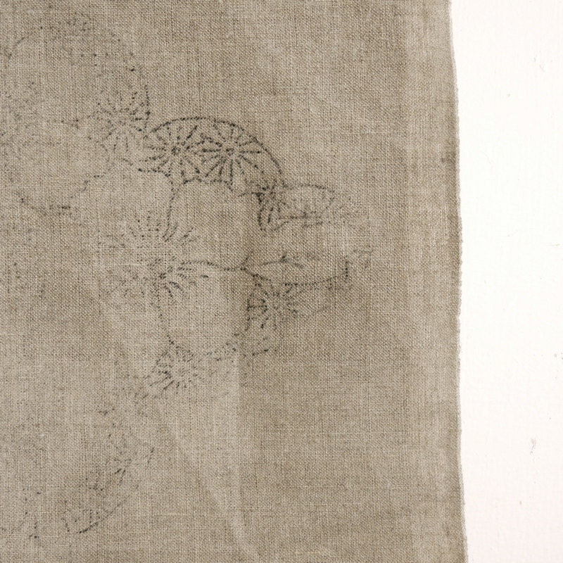 Vintage embroidery  linen with faded design marked out or ideal for pillow cushion or napkin in oatmeal