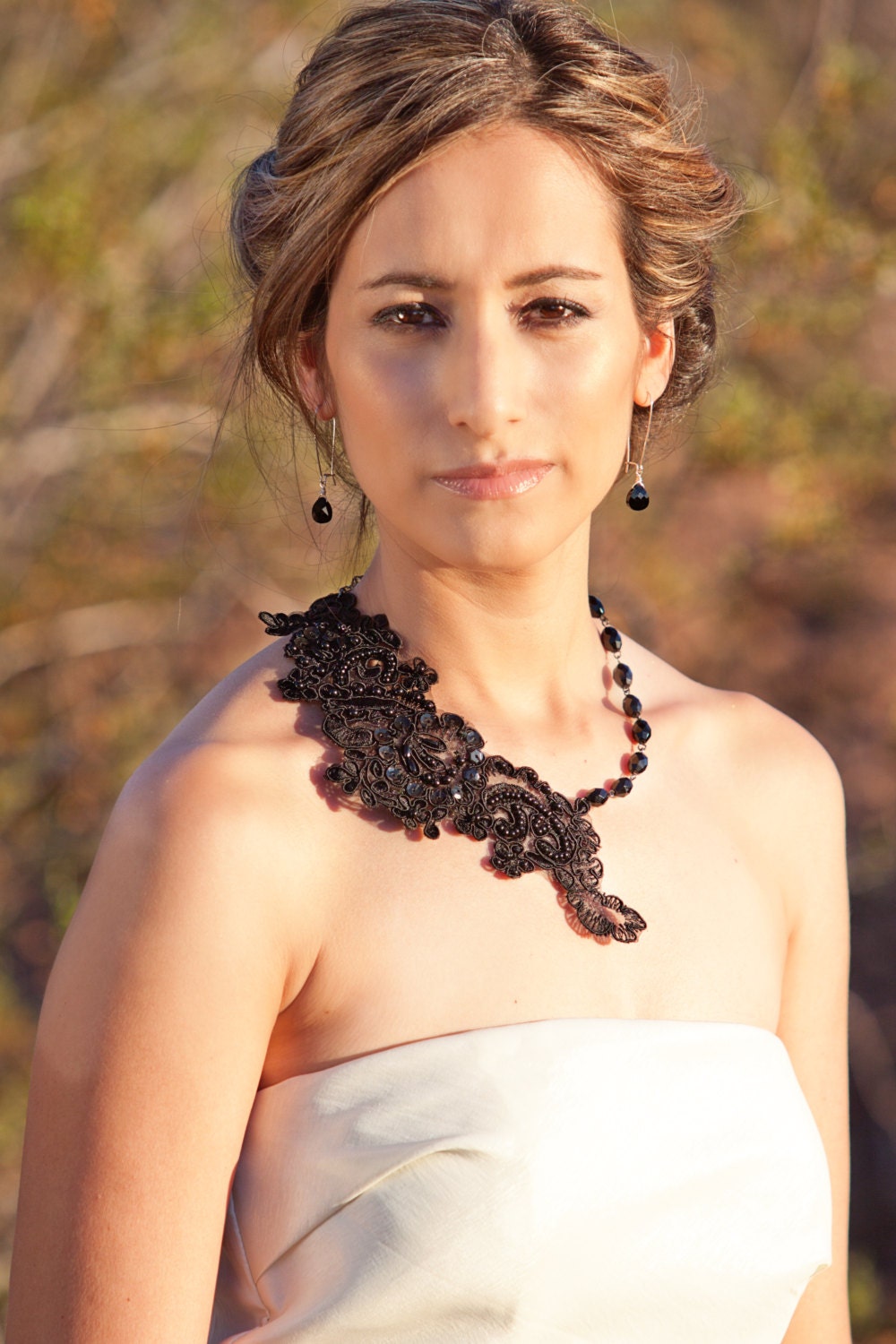 Black Embroidery Lace Necklace, Statement Necklace Jewelry - 40% OFF - Grace