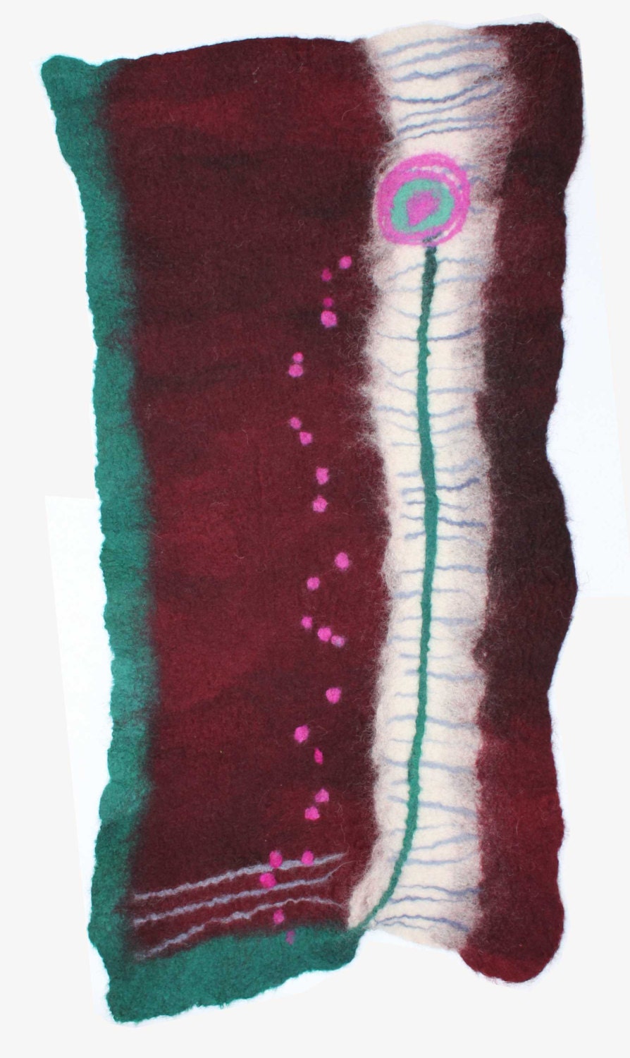 Pink flower wet felt picture/wall art/ hanging
