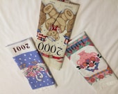 Set of Three Vintage Calendar Tea Towels