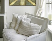 Original Painting: 16x20 "Union Jack" original painting, acrylic painting, abstract mixed media, union jack flag, British flag, blue, cream