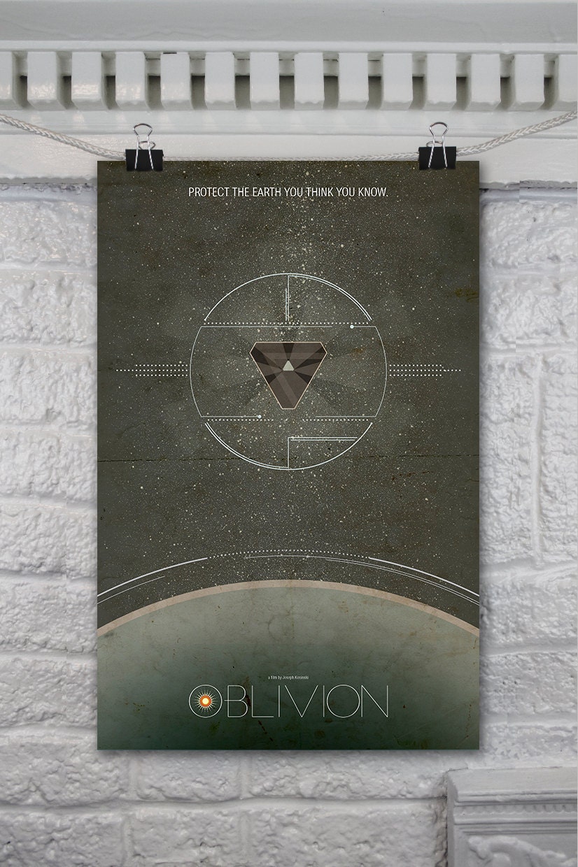 Oblivion Movie Poster // Retro Inspired Design // 11x17 Vintage Science Fiction Art Print