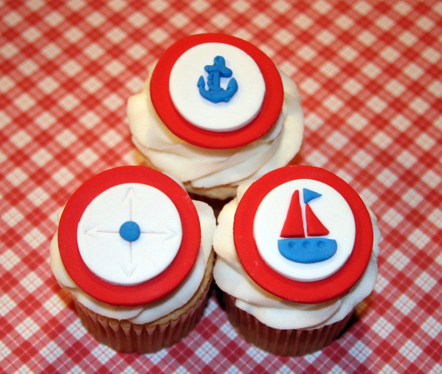 Fondant cupcake toppers Nautical theme by HarrietsHouseofCakes