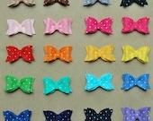 Polka Dot Felt Bows -- Set of 3  --  Clips or Headbands