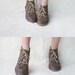 Leona in Brown - Handmade Leather flat lace-up ankle boots - CUSTOM FIT