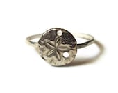 Silver Sand Dollar Ring, Sterling Silver Ring, Handforged, Hammered Silver, Nautical Ring, Sea Ring