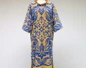 Vintage 1960s Dress / 60s Terrycloth Beach Pool Cover Up / Medium