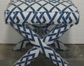 Custom Upholstered X-Bench - Design Your Own With ANY Fabric