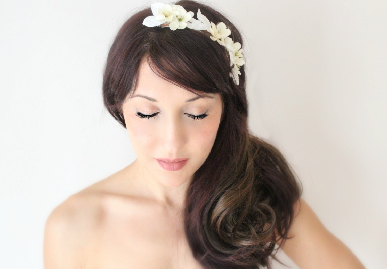 CUSTOM ORDER Ivory Flowers Hair Comb, Woodland 'Le Eau', wedding accessory, bridal headpiece,