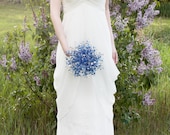 Wedding Flowers - Bridal Bouquet of Beautiful Blue & Silver Mirrored Beads - Fabulous Brooch Bouquet Alternative