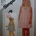 Simplicity 5504 Girls Dress 1980s Vintage Dress Pattern