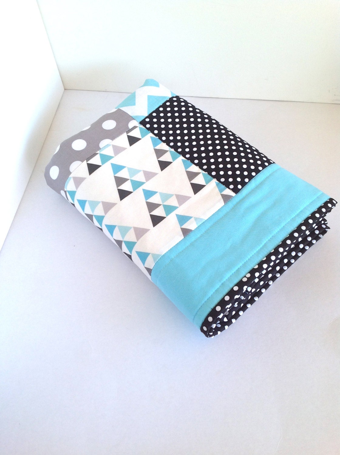 Triangles Baby Boy Crib Quilt